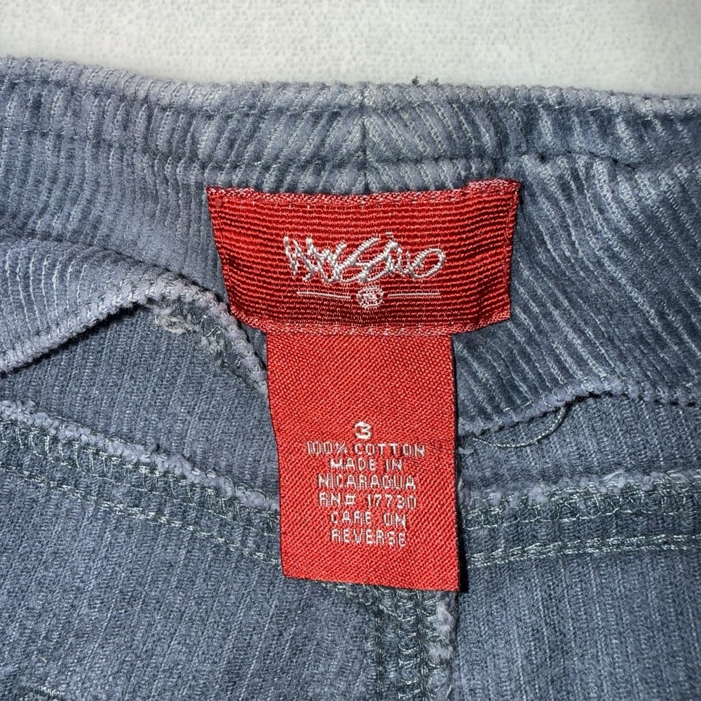 Vtg Y2K Mossimo‎ Corduroy Pant Jrs Sz 3 Blue Lace Up Boho Bootcut 90s Low Rise - Picture 5 of 14